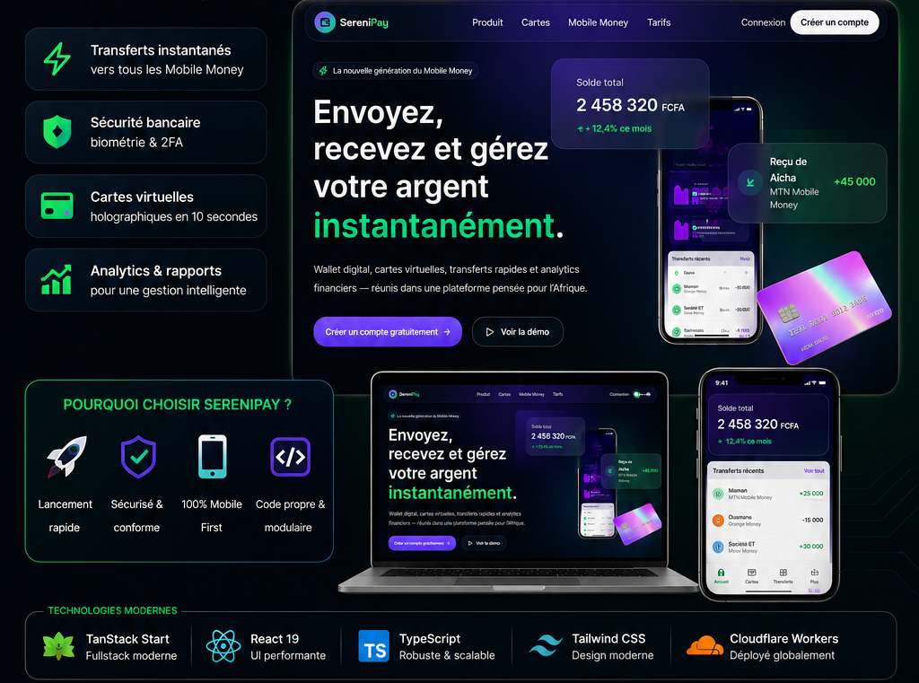 African Mobile Banking Dashboard SaaS Template
